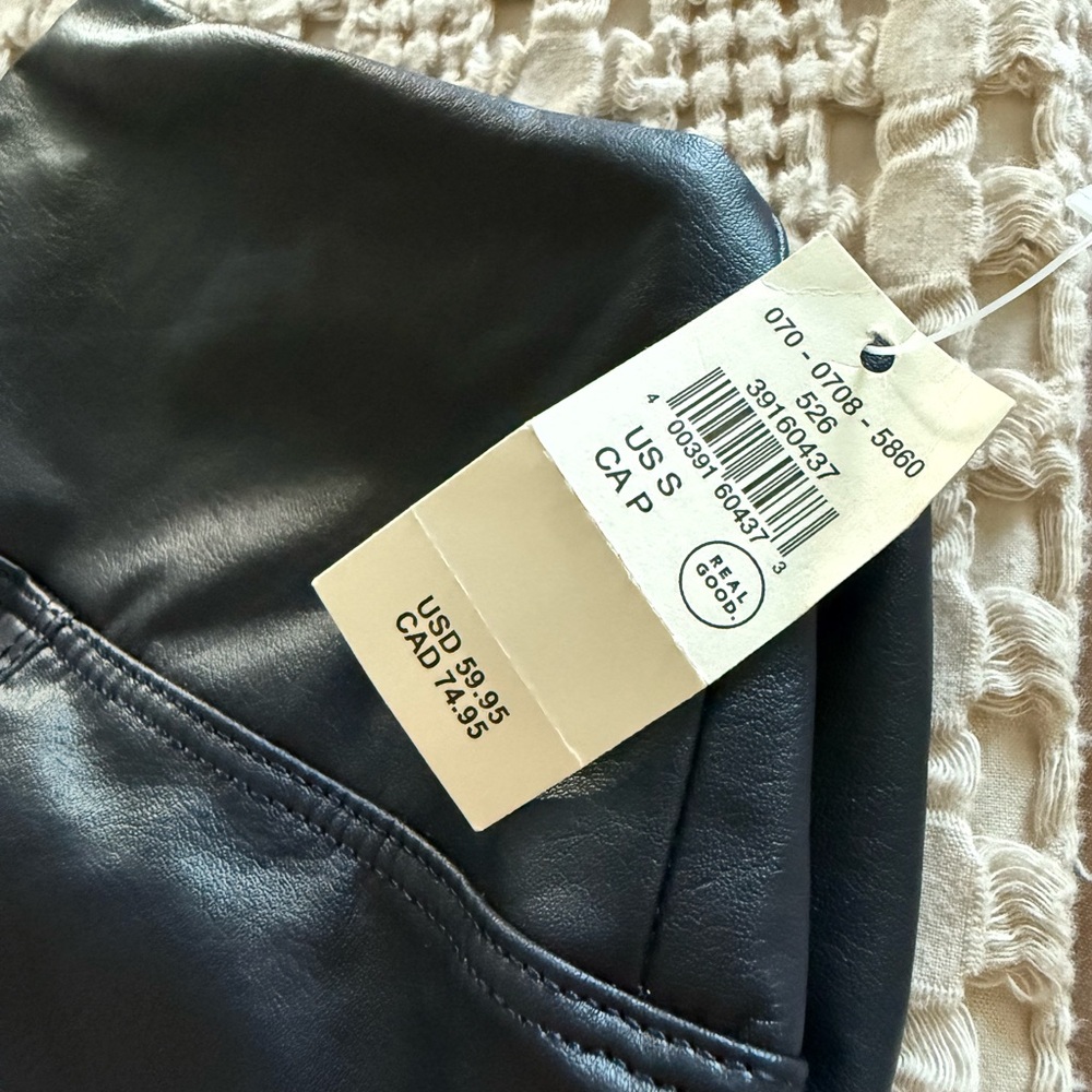 NEW OFFLINE by Aerie‎ Navy Faux Leather Leggings - Picture 3 of 7